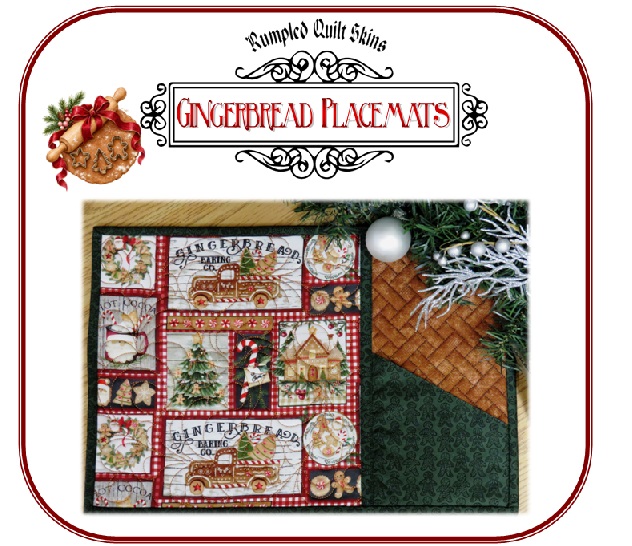 Gingerbread Placemats kit by Rumpled Quilt Skins